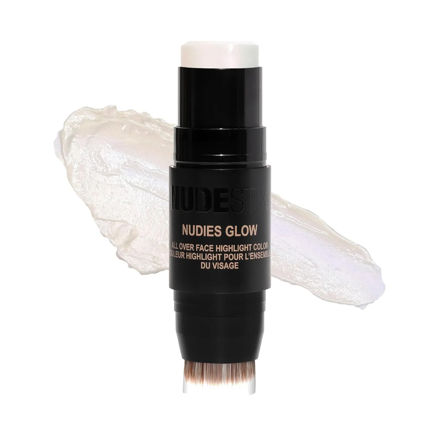 Nudestix Nudies Glow Cream Highlighter Bronze   Glow 3-in-1 All Over Face Colour for Eyes, Cheeks, Lips w/Blending Brush