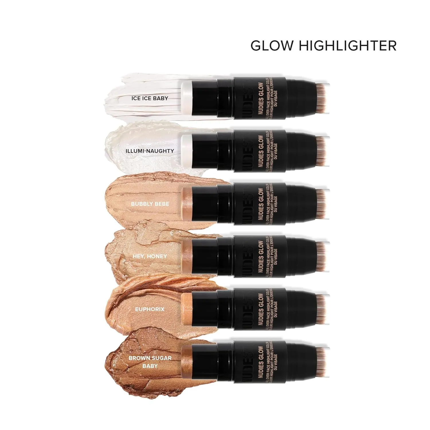 Nudestix Nudies Glow Cream Highlighter Bronze   Glow 3-in-1 All Over Face Colour for Eyes, Cheeks, Lips w/Blending Brush