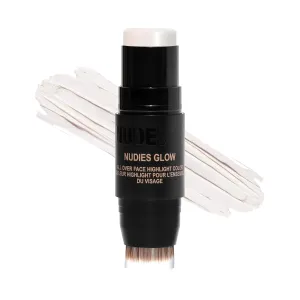 Nudestix Nudies Glow Cream Highlighter Bronze   Glow 3-in-1 All Over Face Colour for Eyes, Cheeks, Lips w/Blending Brush