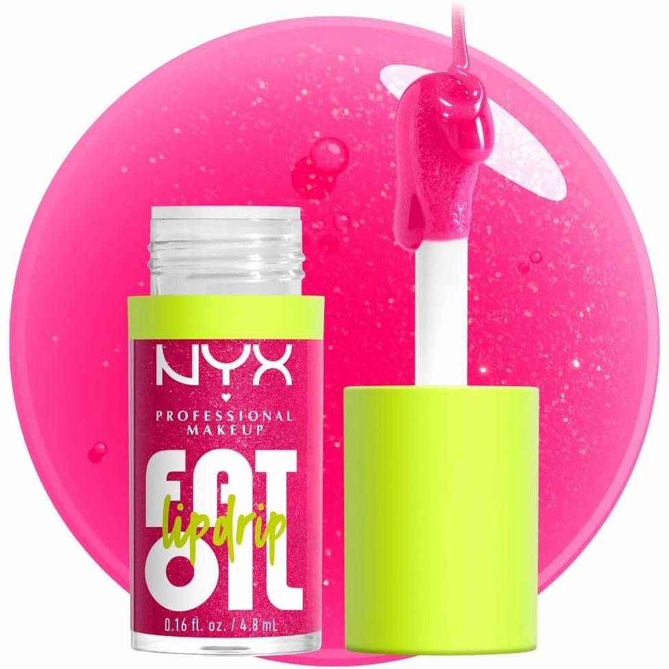 NYX PROFESSIONAL MAKEUP Fat Oil Lip Drip, Moisturizing, Shiny, Vegan Tinted Lip Gloss, Non-Sticky Finish, 12H Hydration, Squalane, Raspberry and Cloudberry Oils - Newsfeed (Rose Nude)