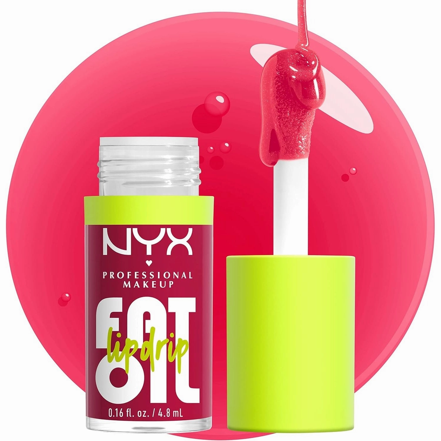 NYX PROFESSIONAL MAKEUP Fat Oil Lip Drip, Moisturizing, Shiny, Vegan Tinted Lip Gloss, Non-Sticky Finish, 12H Hydration, Squalane, Raspberry and Cloudberry Oils - Newsfeed (Rose Nude)