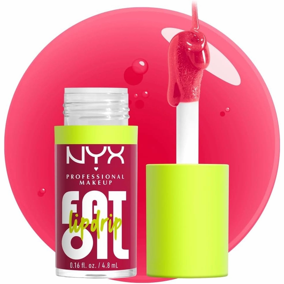 NYX PROFESSIONAL MAKEUP Fat Oil Lip Drip, Moisturizing, Shiny, Vegan Tinted Lip Gloss, Non-Sticky Finish, 12H Hydration, Squalane, Raspberry and Cloudberry Oils - Newsfeed (Rose Nude)