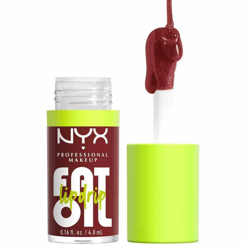 NYX PROFESSIONAL MAKEUP Fat Oil Lip Drip, Moisturizing, Shiny, Vegan Tinted Lip Gloss, Non-Sticky Finish, 12H Hydration, Squalane, Raspberry and Cloudberry Oils - Newsfeed (Rose Nude)