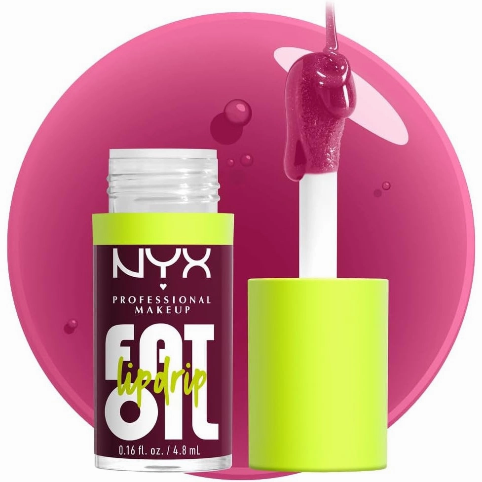 NYX PROFESSIONAL MAKEUP Fat Oil Lip Drip, Moisturizing, Shiny, Vegan Tinted Lip Gloss, Non-Sticky Finish, 12H Hydration, Squalane, Raspberry and Cloudberry Oils - Newsfeed (Rose Nude)
