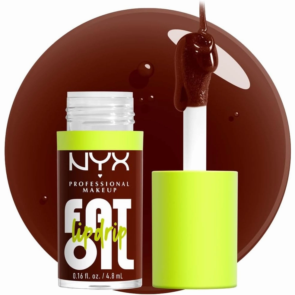 NYX PROFESSIONAL MAKEUP Fat Oil Lip Drip, Moisturizing, Shiny, Vegan Tinted Lip Gloss, Non-Sticky Finish, 12H Hydration, Squalane, Raspberry and Cloudberry Oils - Newsfeed (Rose Nude)