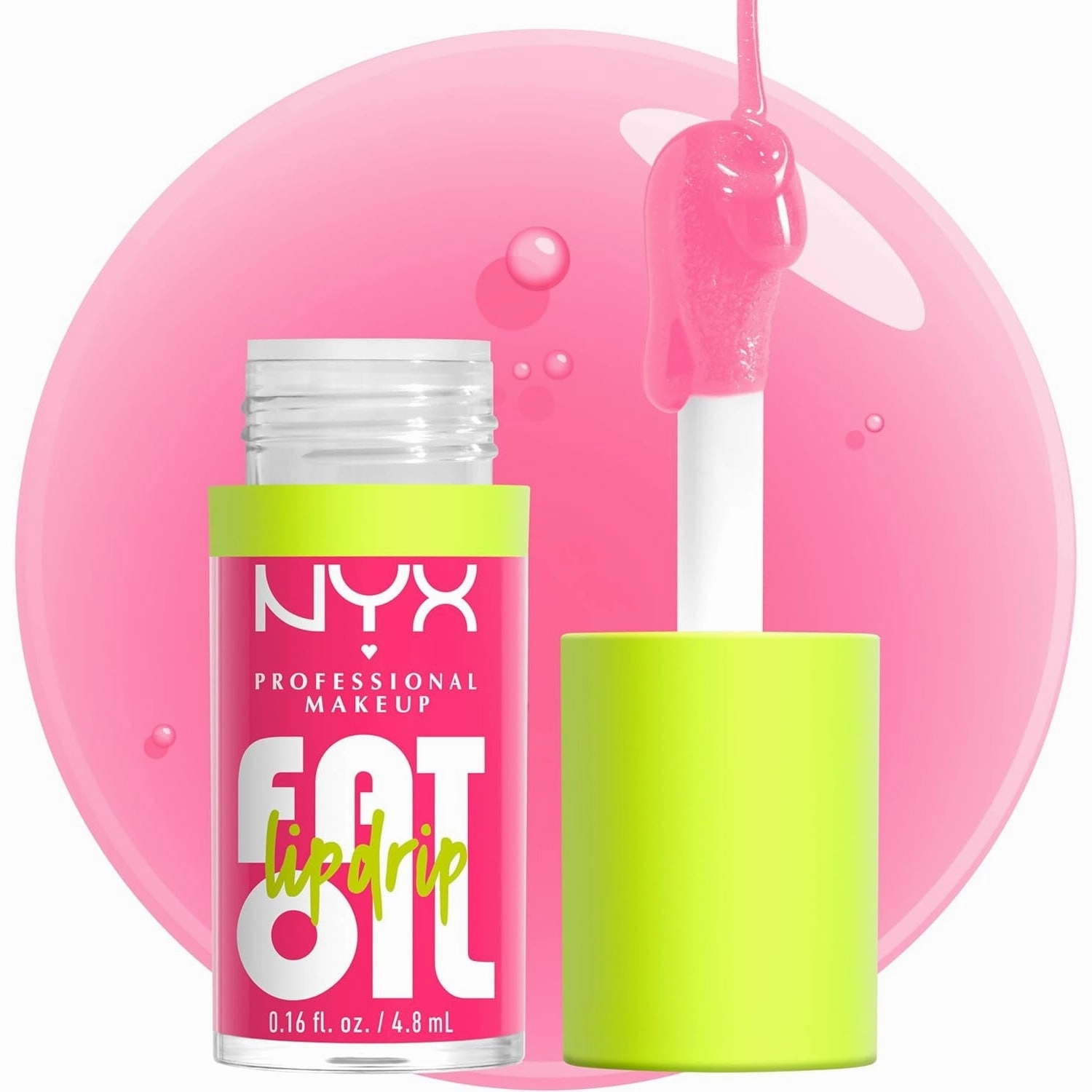NYX PROFESSIONAL MAKEUP Fat Oil Lip Drip, Moisturizing, Shiny, Vegan Tinted Lip Gloss, Non-Sticky Finish, 12H Hydration, Squalane, Raspberry and Cloudberry Oils - Newsfeed (Rose Nude)
