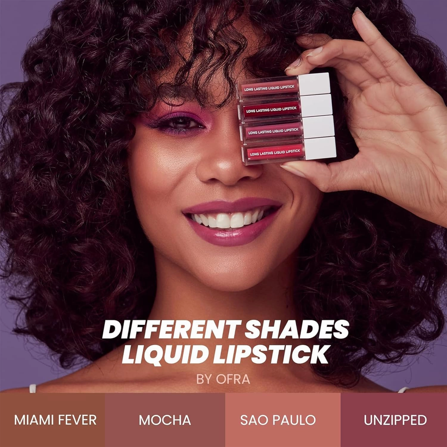 Ofra Charmed Liquid Lipstick - Pink Matte with Mauve Undertones - Long Lasting, Soft Creamy Formula