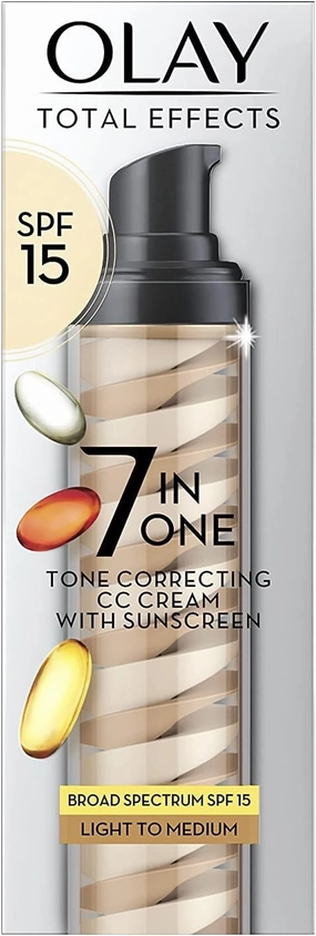 Olay Total Effects Tone Correcting SPF 15 Light to Medium UV Moisturizer, 1.7 OZ (Pack of 3)
