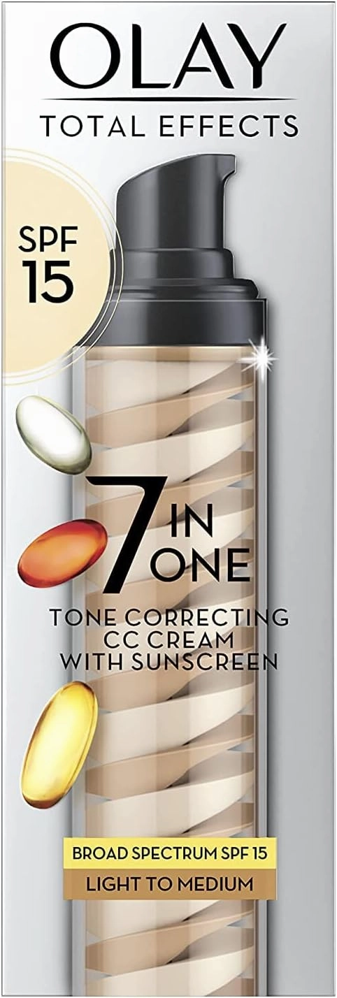 Olay Total Effects Tone Correcting SPF 15 Light to Medium UV Moisturizer, 1.7 OZ (Pack of 3)