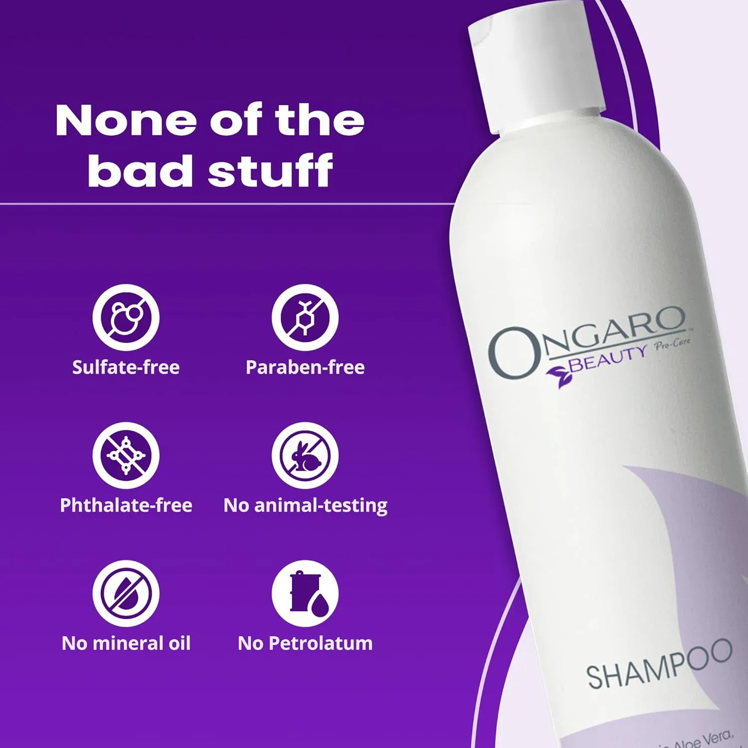 Ongaro Beauty Organic Hydrating Shampoo - Sulfate-Free Probiotic Shampoo with Aloe Vera, Peptides & Apple Stem Cells - Promotes Healthy Hair Growth for Dry, Oily, and Colored - 12 fl oz