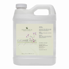 OPO Cucumber Hydrosol - Pure Steam Distilled Hydrating Floral Water Bulk Refill 32 oz - 1 Quart for Skin Hair Face, Greasy, Oily Skin Hair Locs Face Cleansing Toning Spray - Packaging May Vary