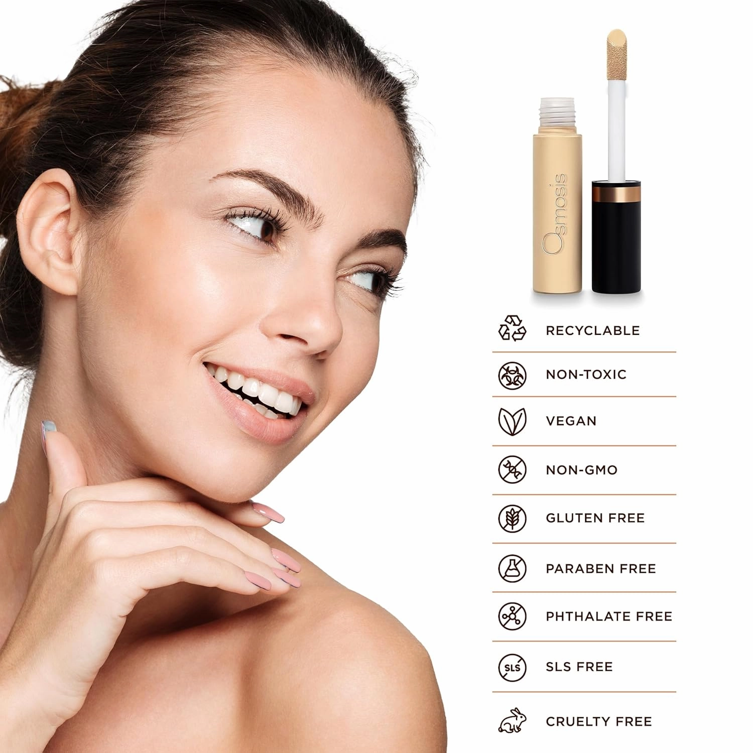 Osmosis Flawless Concealer, Lightweight, Medium To Full Coverage, Conceals, Corrects, Covers, Hydrates, Natural Matte Finish, 10 Shades, 0.47 Fl Oz