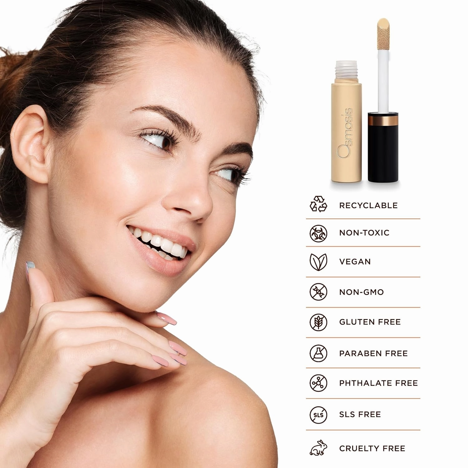 Osmosis Flawless Concealer, Lightweight, Medium To Full Coverage, Conceals, Corrects, Covers, Hydrates, Natural Matte Finish, 10 Shades, 0.47 Fl Oz
