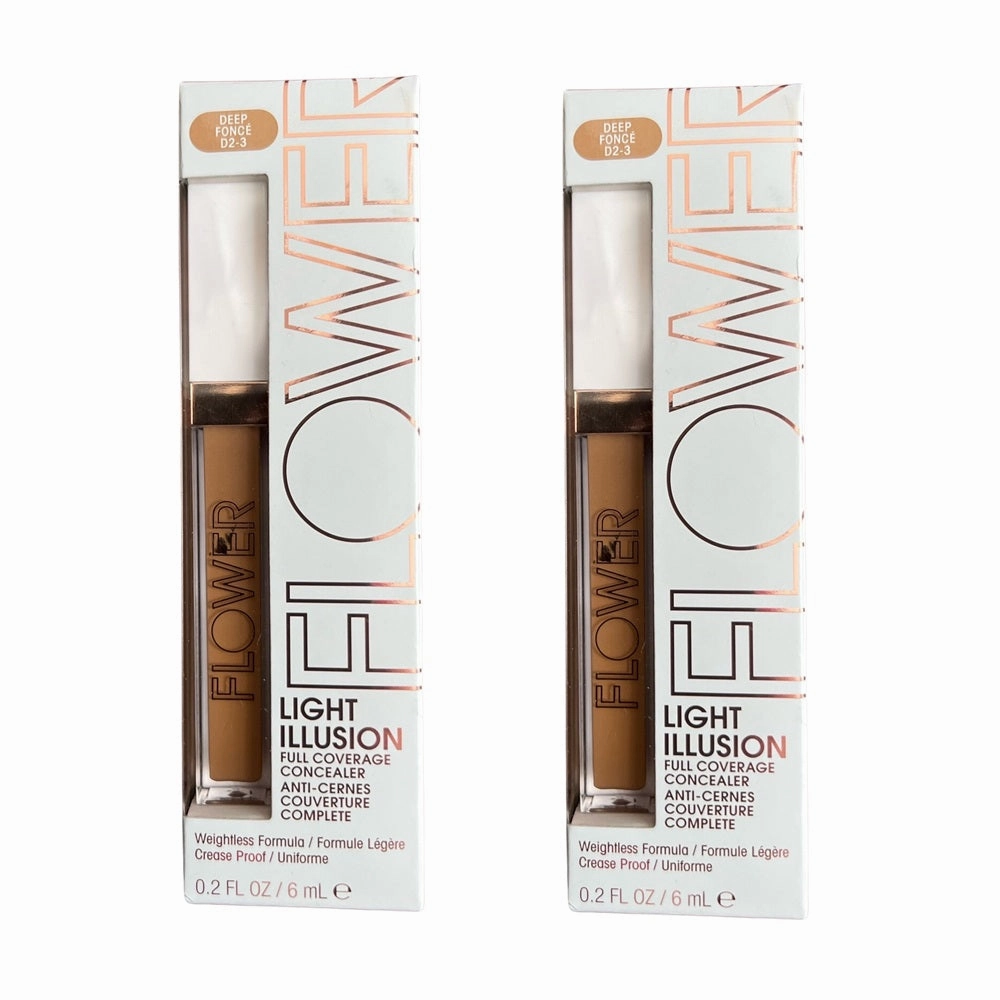Pack of 2 Flower Beauty Light Illusion Full Coverage Concealer, Deep D2-3
