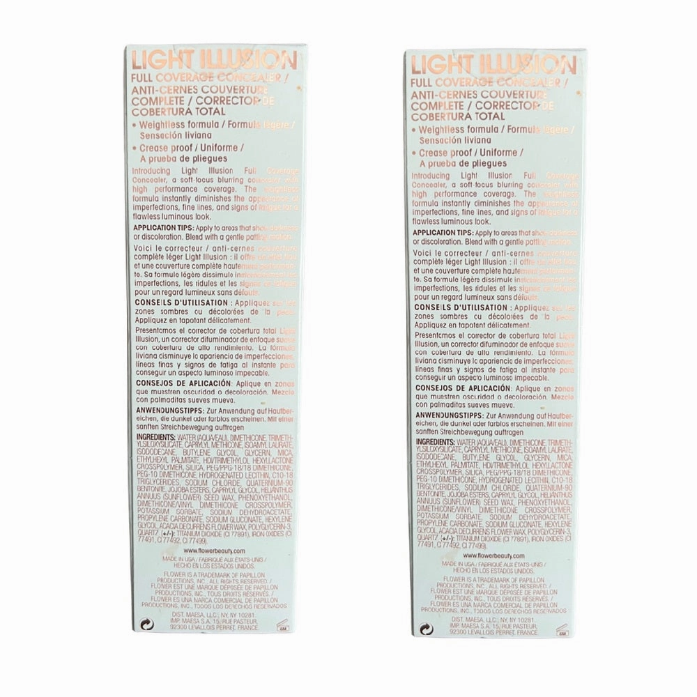 Pack of 2 Flower Beauty Light Illusion Full Coverage Concealer, Deep D2-3