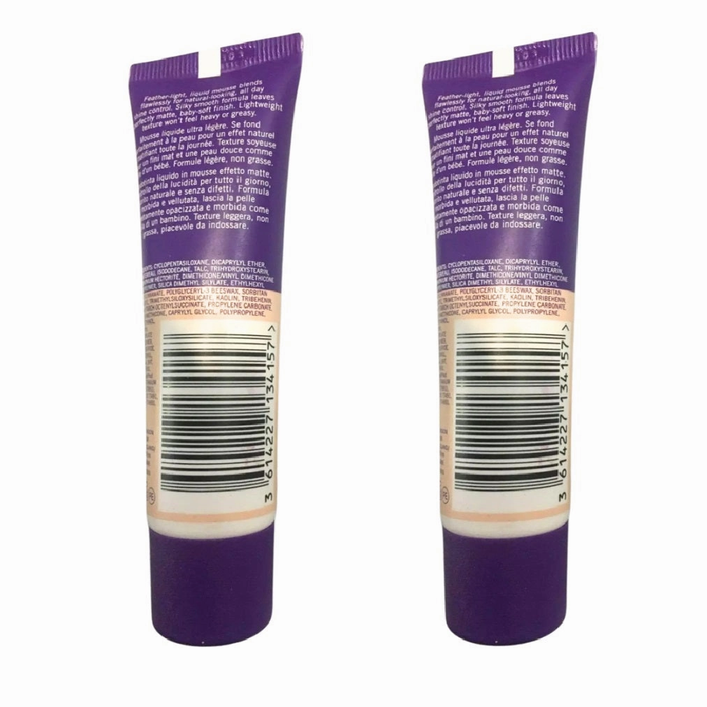 Pack of 2 Rimmel London Stay Matte Full Coverage Mattifying Foundation, Fair Porcelain 001