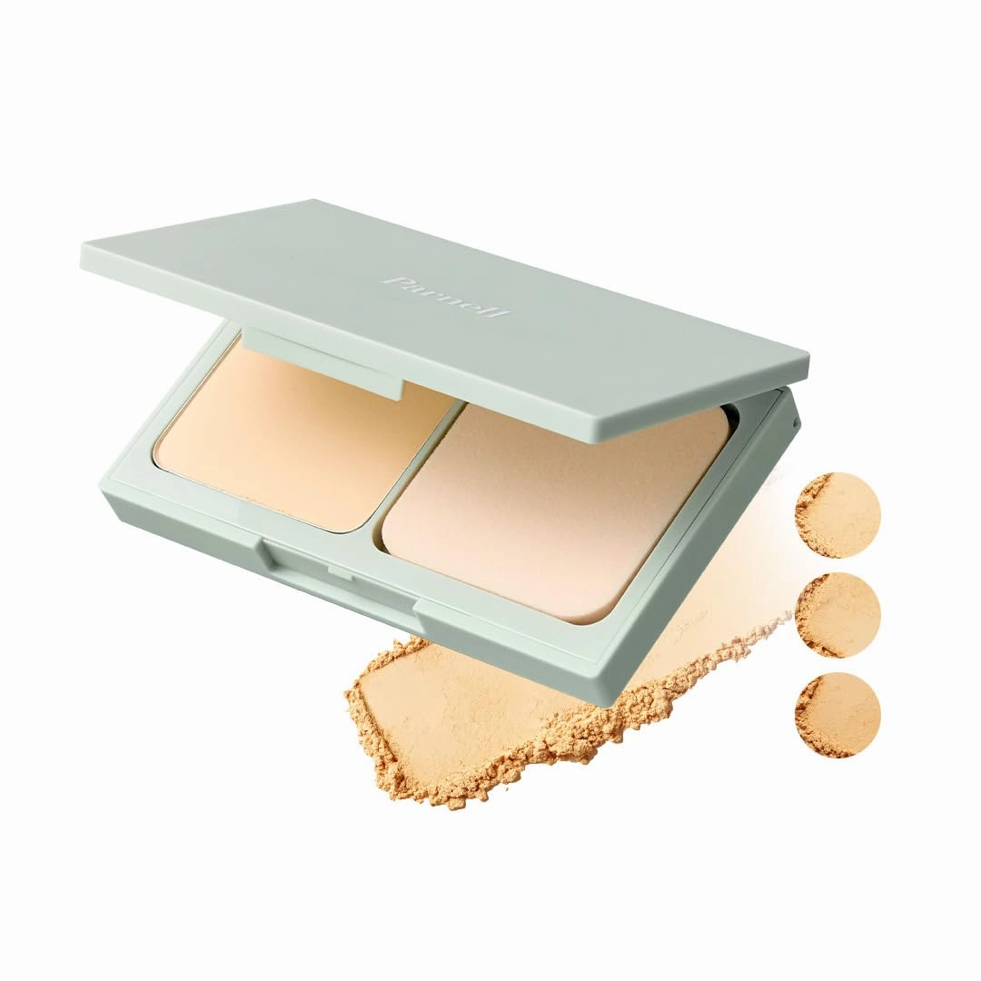 Parnell Cicamanu Matte Spondation (Powder Foundation with Sponge) 11g, #21 Fair Ivory | Lightweight Oil-Control | Matte Finish and Long-Lasting | Infused with Centella Asiatica | K-Beauty