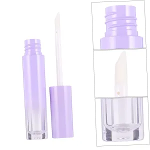 PartyKindom 10pcs Plastic Lip Gloss Sub Bottles Gradient Purple Lip Gloss Travel Bottles Empty Lip Gloss Tubes Level Indicator for Women Lady Girl Diy