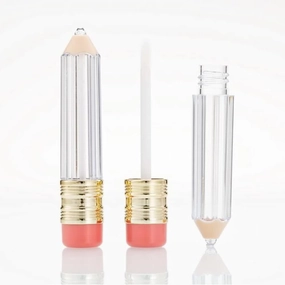 Pencil Shaped Empty Lip Gloss Tubes Lip Container Refillable Glaze Balm Bottles Tube Clear Mini Lip Oil Bottles DIY Cosmetics Containers for Woman Girls (24PCS)
