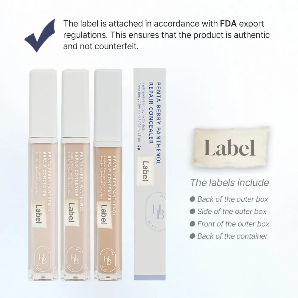 Penta Berry Panthenol Repair Concealer 13 IVORY - Lightweight, Full Coverage Dark Circles, Acne&Blemishes, Vegan, Sensitive Skin, K-Beauty, Korean Makeup, Non-clogging Pores, Hypoallergenic