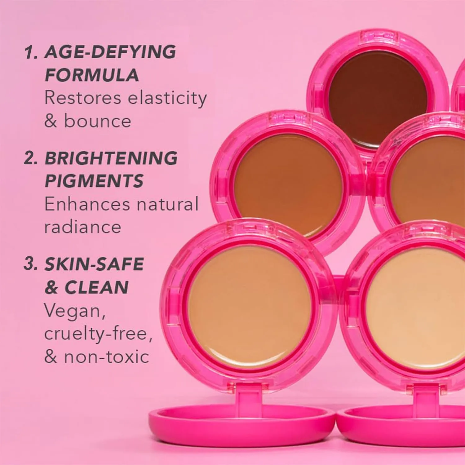 Peptide Bounce Foundation for Mature Skin: Hydrating Age-Defying Balm Foundation with Natural Satin Finish Buildable Coverage Lightweight & Vegan Makeup for All Skin Types (natural, 20g)