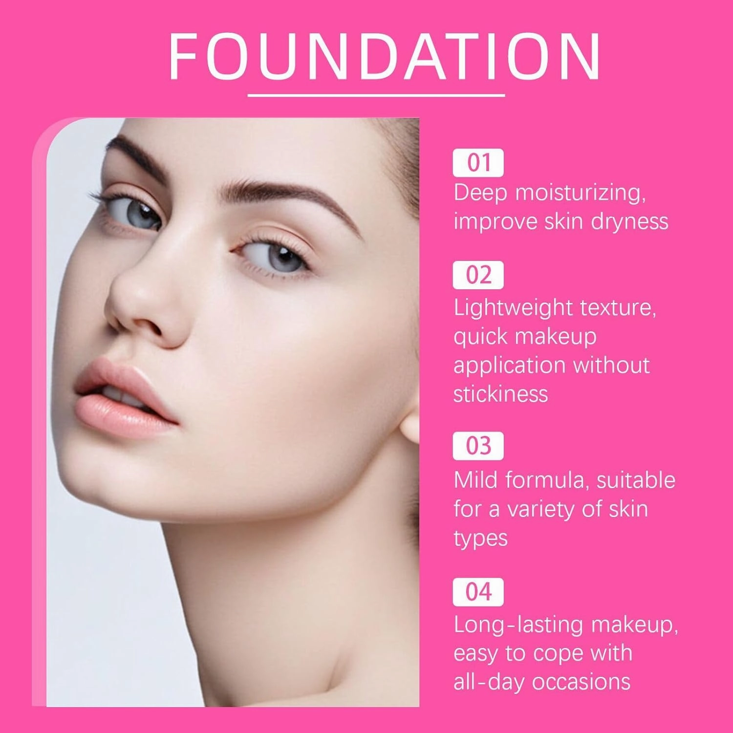 Peptide Bounce Foundation Hydrating,Foundation for Mature Skin, Vegan, Clean, Natural, Medium Buildable Coverage, Satin Finish (Light/Medium)