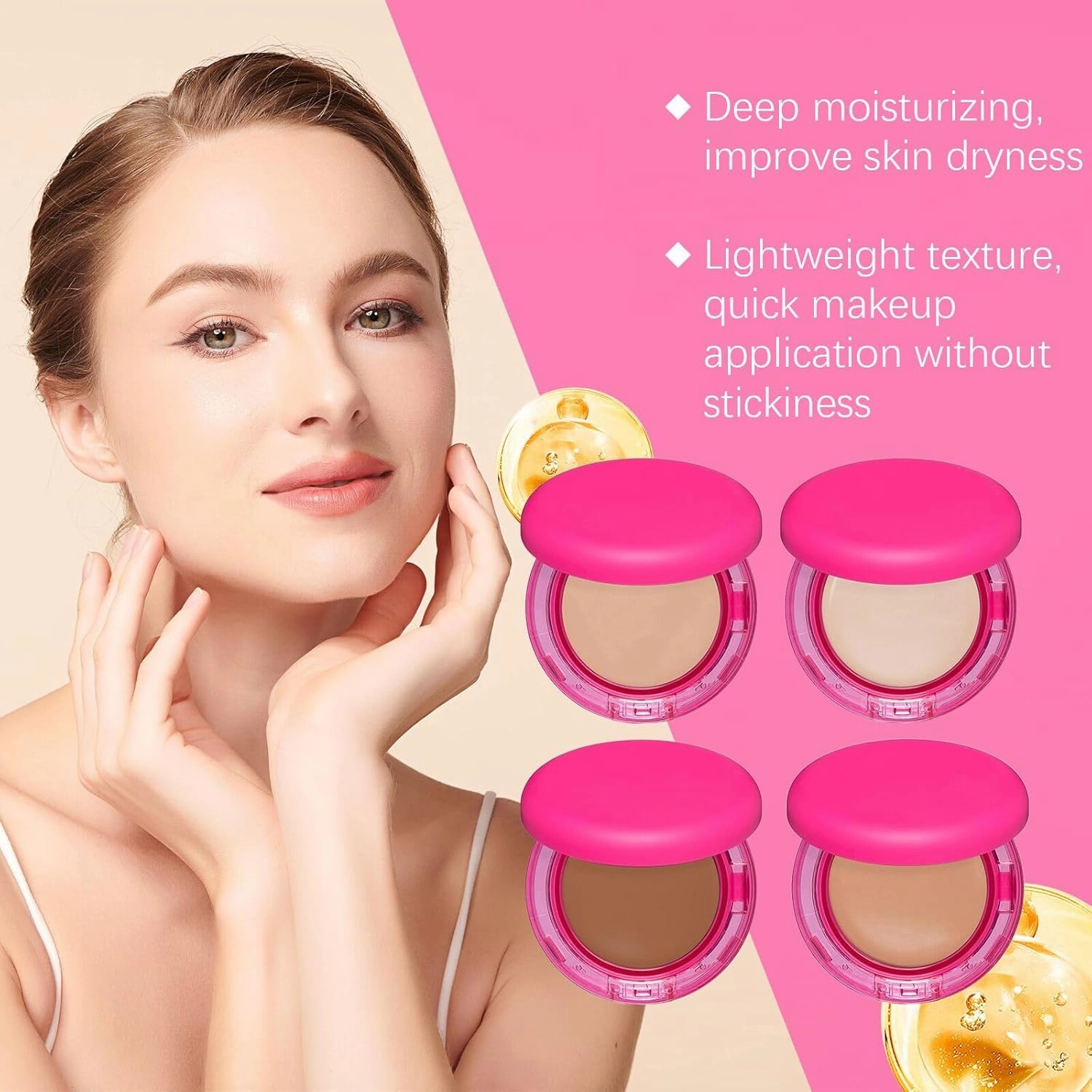 Peptide Bounce Foundation Hydrating,Foundation for Mature Skin, Vegan, Clean, Natural, Medium Buildable Coverage, Satin Finish (Light/Medium)
