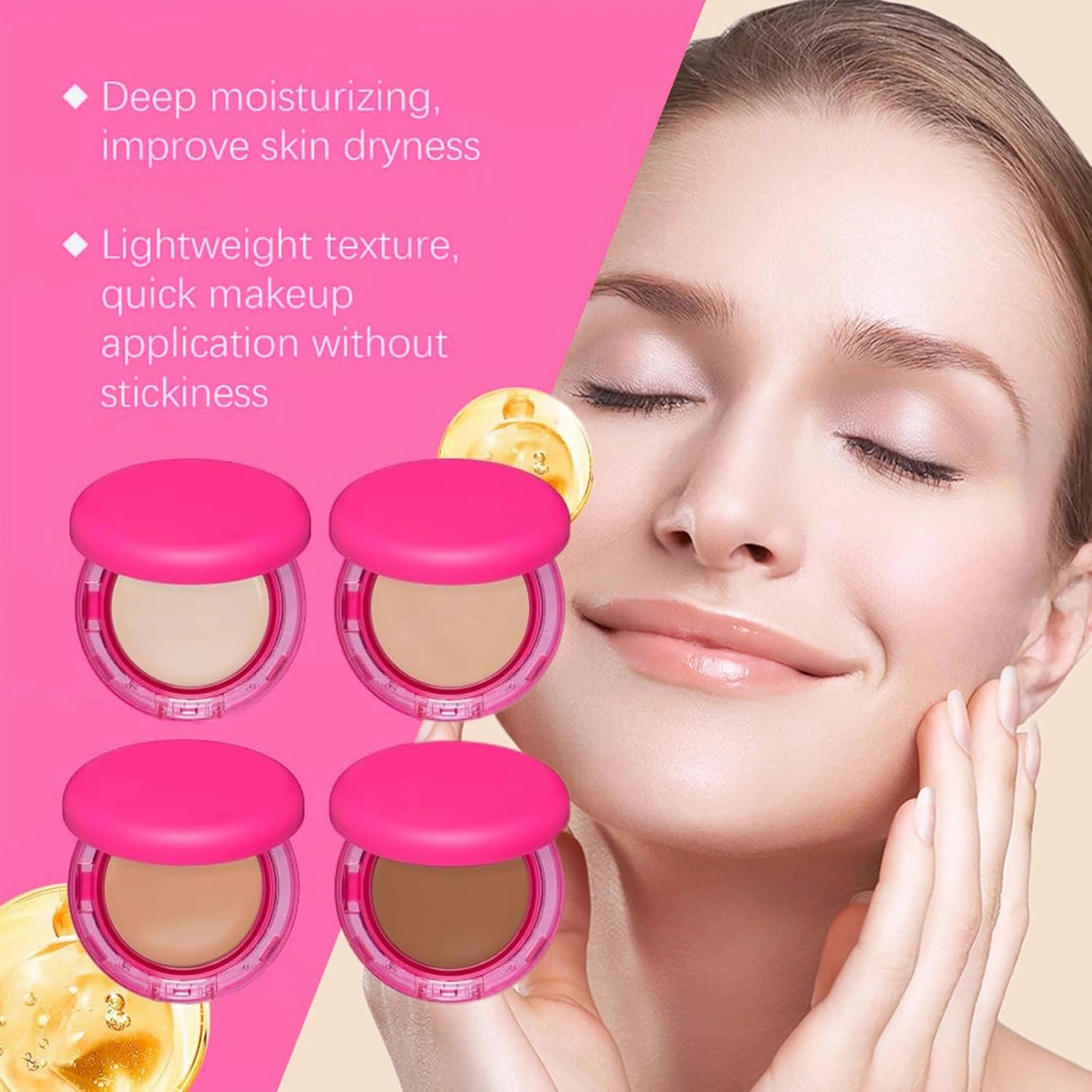 Peptide Bouncees Foundation for Mature Skin, Balm Foundation,Hydrating Age-Defying Makeup, All Skin Types (Natural, #)