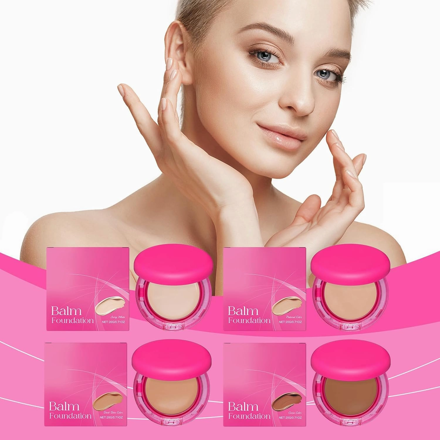 Peptide Bouncees Foundation for Mature Skin, Balm Foundation,Hydrating Age-Defying Makeup, All Skin Types (Natural, #)