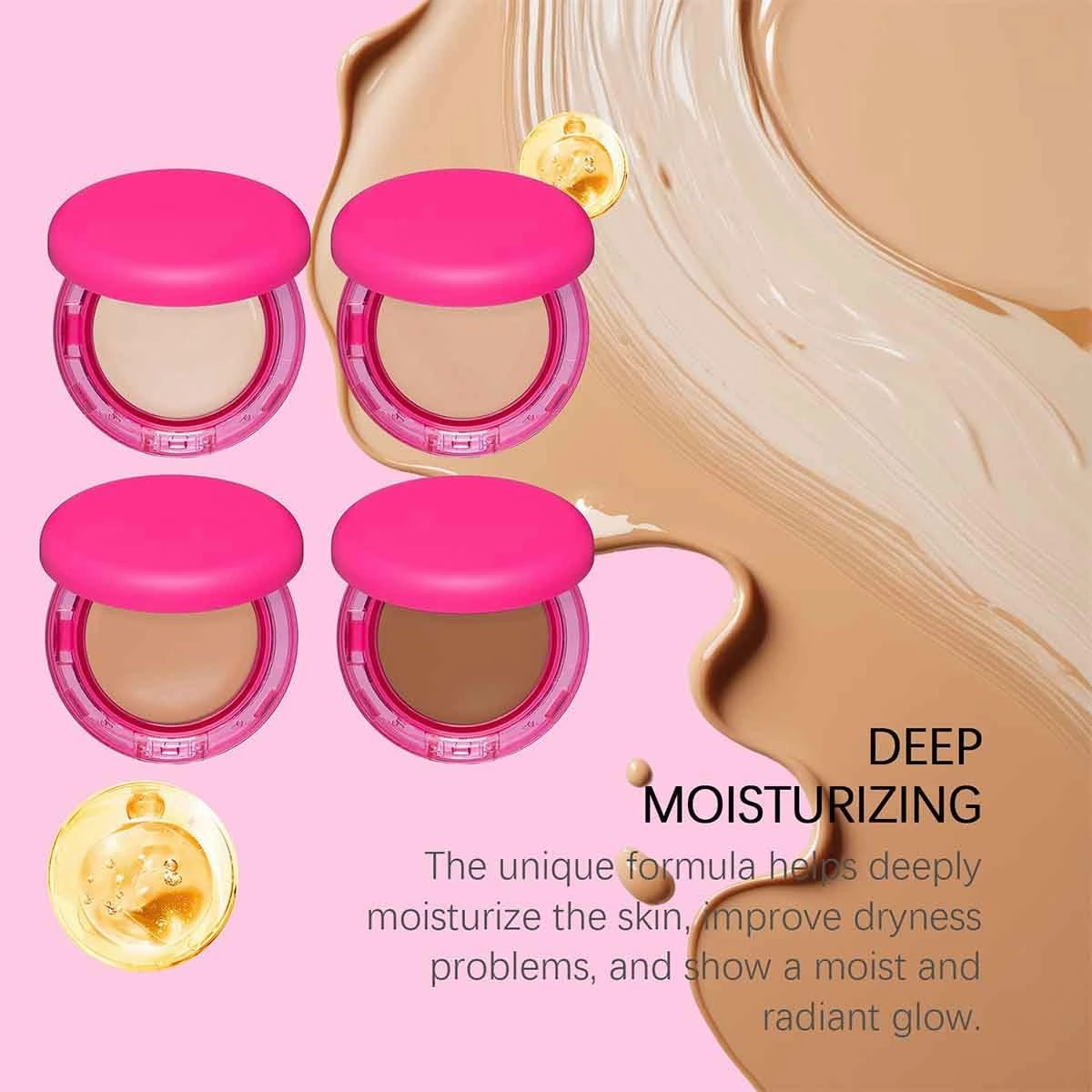 Peptide Bouncees Foundation,Hydrating,Thin,Shiny,All Skin Types,Vegan,Clean,Natural,Medium Buildable Coverage,Blur Fine Lines, Smooths Texture for Mature Skin (Ivory, 1)