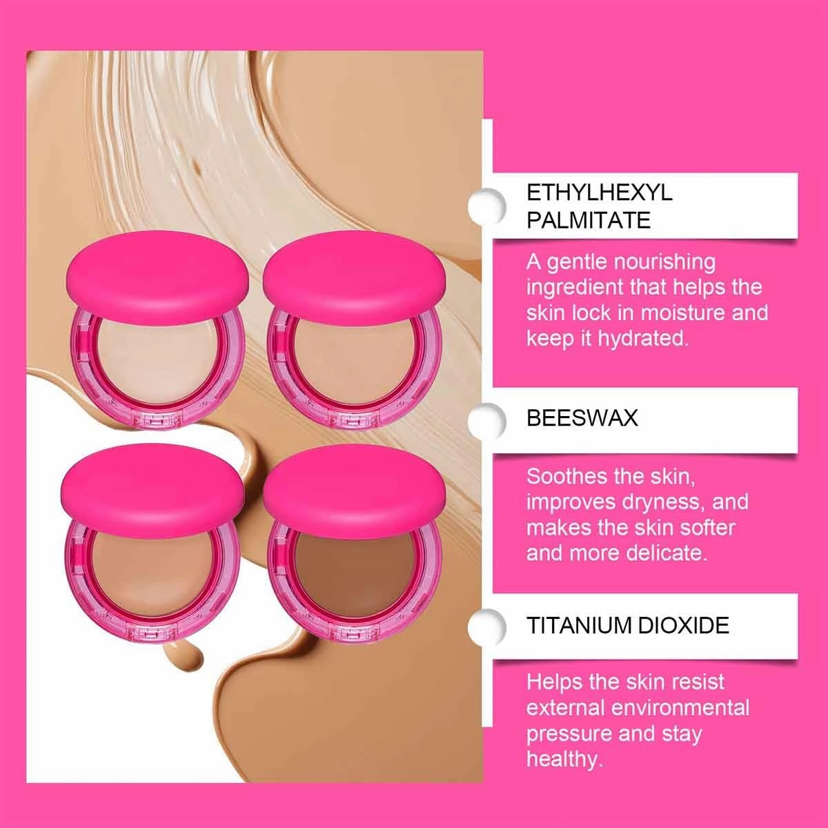 Peptide Bouncees Foundation,Hydrating,Thin,Shiny,All Skin Types,Vegan,Clean,Natural,Medium Buildable Coverage,Blur Fine Lines, Smooths Texture for Mature Skin (Ivory, 1)