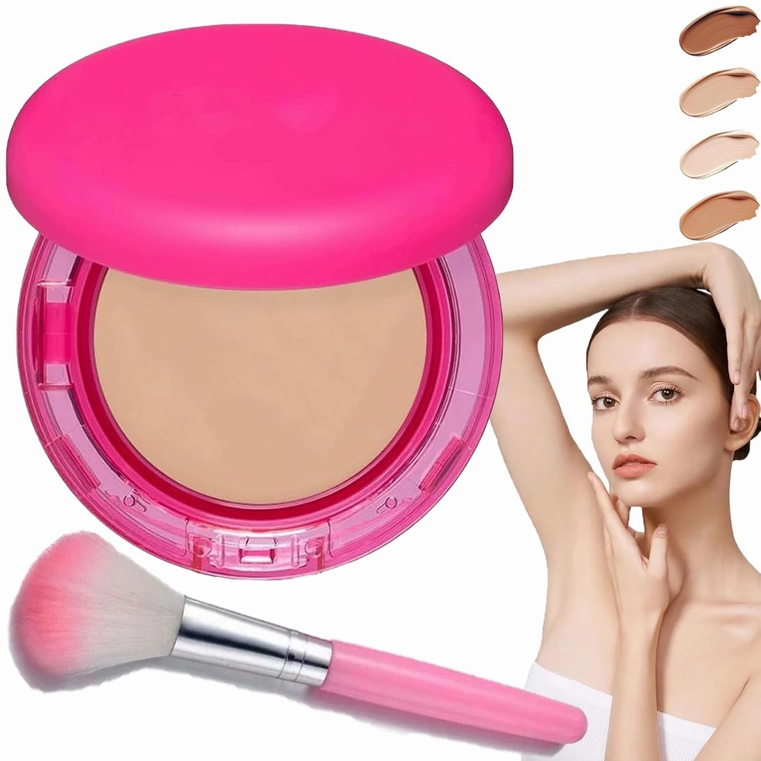 Peshoriadam Foundation, Peptide Firm Bounce Foundation, 2025 New Age Defying Balm for Mature Skin, Hydrating, All Skin Types, Medium Buildable Coverage (Fair/Light)