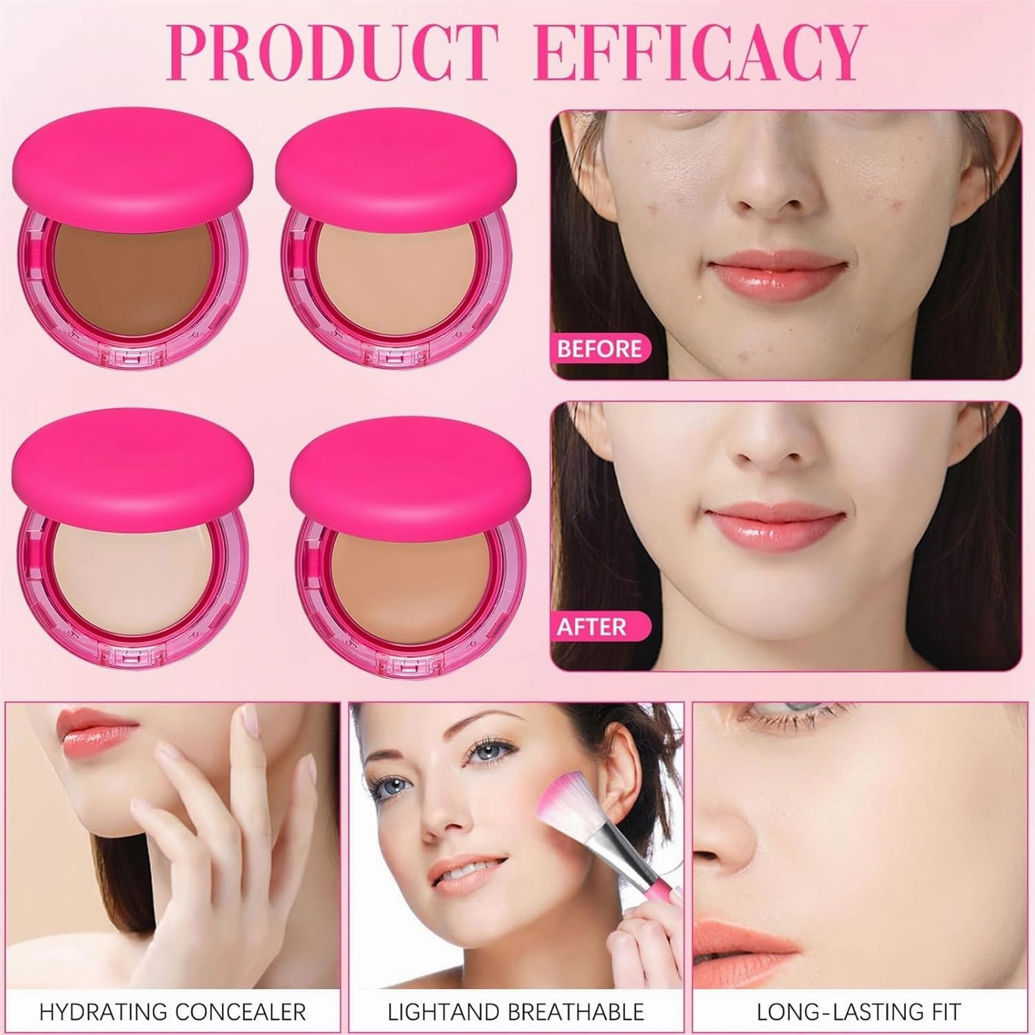 Peshoriadam Foundation, Peptide Firm Bounce Foundation, 2025 New Age Defying Balm for Mature Skin, Hydrating, All Skin Types, Medium Buildable Coverage (Fair/Light)