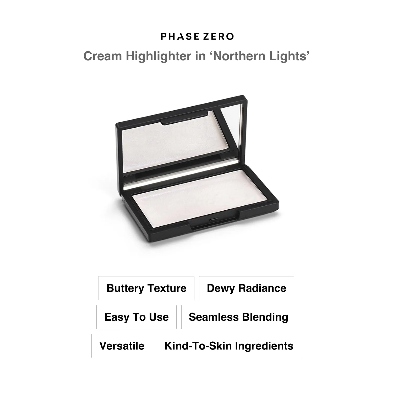Phase Zero Makeup Cream Highlighter - "Northern Lights" - 4g / 0.141oz - For a Long Lasting, Natural, Radiant Glow