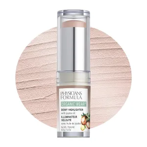 Physicians Formula Organic Wear All Natural Dewy Highlighter Stick Makeup, Stick Cream To Powder, Dew Frost, Dermatologist Tested