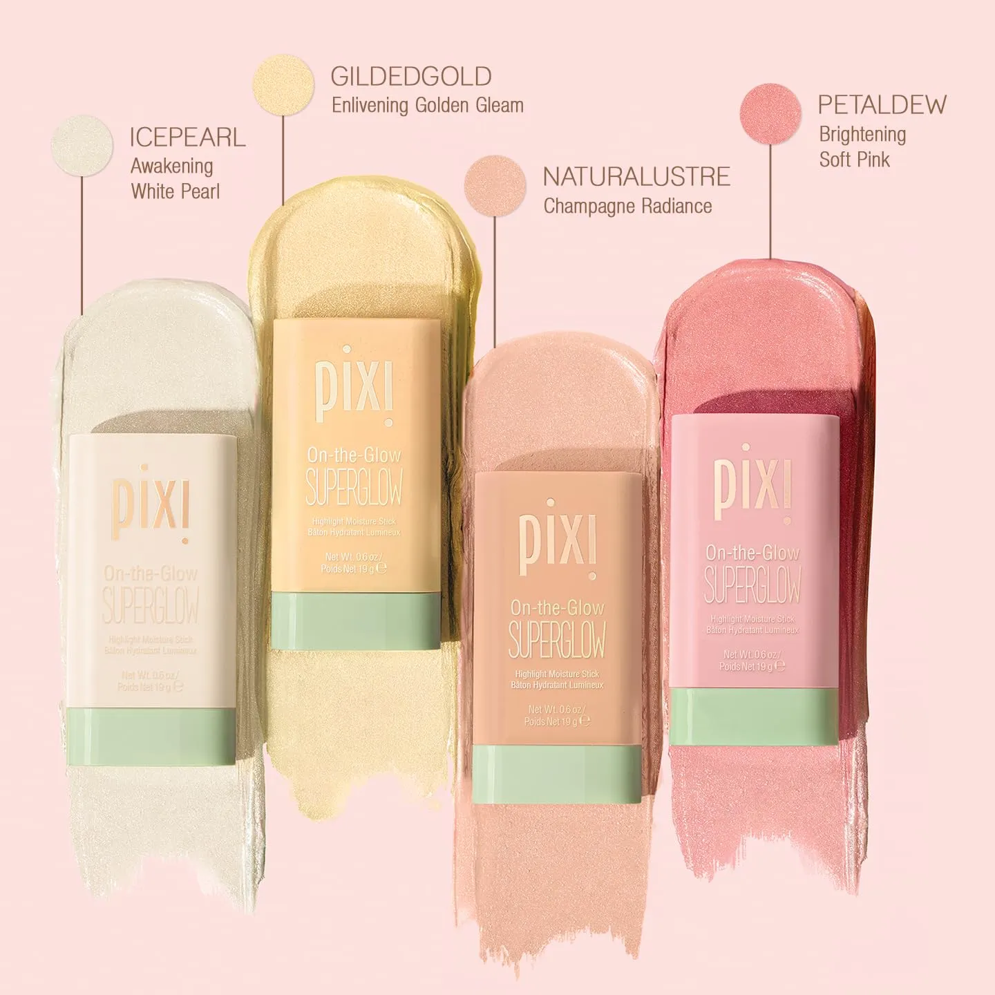 Pixi On-the-Glow SuperGlow - GlidedGold, Hydrating Gel-Cream Highlighter with Ginseng, Aloe Vera & Fruit Extracts, For Cheeks & Brow Bones, 19g / 0.6oz, Paraben-Free, Luminous Natural Highlight