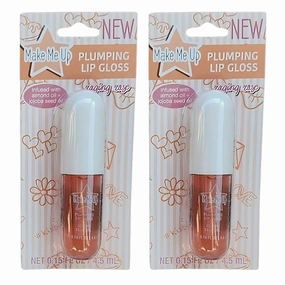 Plumping Lip Gloss 0.15 fl oz Hydrating Shine Enhancer for Fuller Looking Lips Appearance Lightweight Women Clear Makeup Essential Party Favor or Gift Basket Supplies - Pack of 2