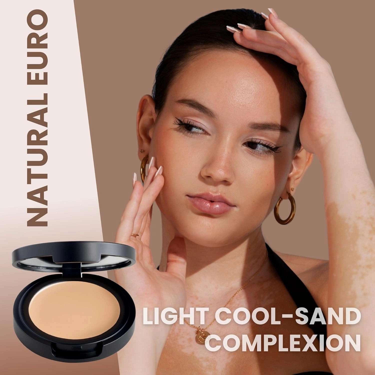 POISE Makeup HD Crème Foundation High-Definition Makeup | Medium to Full-Coverage Lightweight Hydrating Botanicals and Mineral-based Cruelty-free Foundation 3g, NATURAL EURO