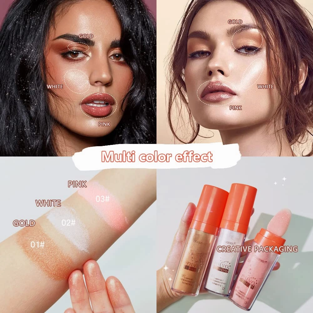 Polvo De Hadas Highlighter Stick Puff Fairy Stick Highlighter Powder Glitter Loose Powder Brush Stick Contouring Powder Fairy Bomb Shimming Body Glitter (01 02 03)