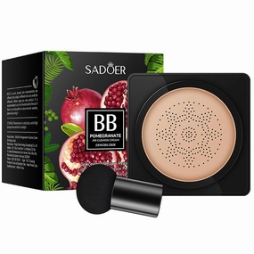 Pomegranate Hydrating Mushroom Head CC Cushion BB Cream, Brightening Even Tone Natural Finish, Natural/Ivory, 20g ((01# Natural Color) 20g)