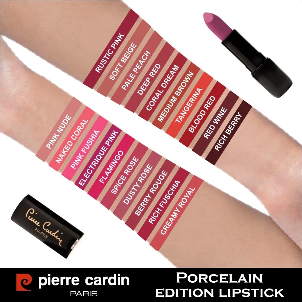 Porcelain Edition Long Lasting Matte Lipstick - Lip Stick Cosmetics/Makeup (Electrique Pink)