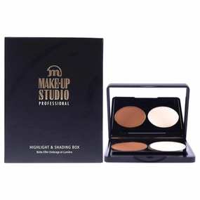 Professional Amsterdam Make-Up Face Shading & Highlight Box - Transparent Coverage With Matte Finish - Neutral Brown-White - 2X0.11 Oz, (PH10946)