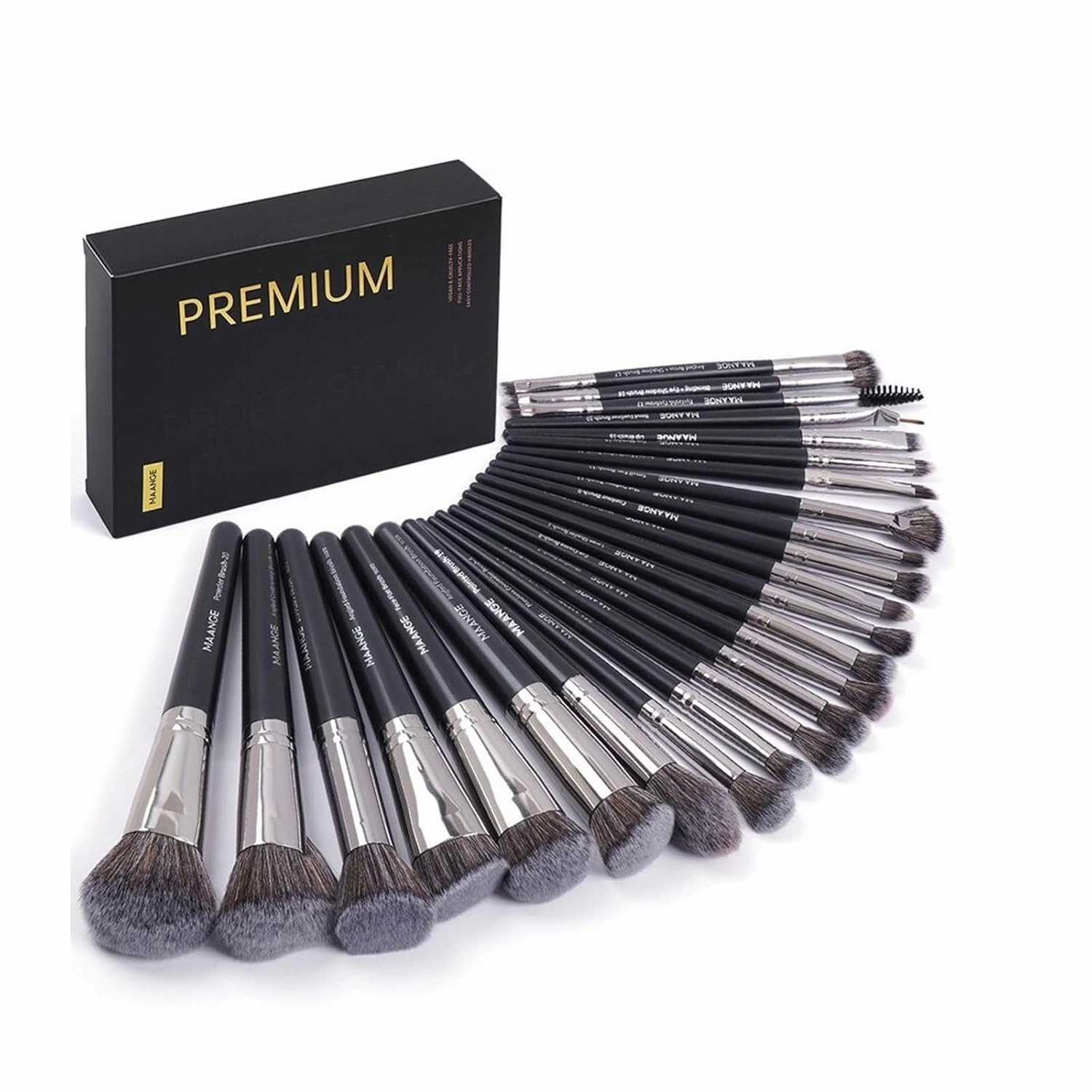 Professional Gift Box 25 Pieces Makeup Brushes Kit Face Eye Beauty Brushes For Foundation Conceal Eyeshadow Contour Brush(White)
