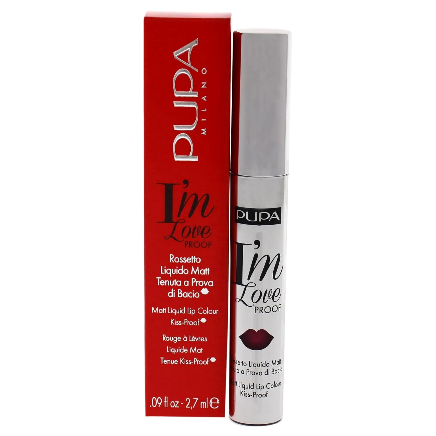 Pupa Milano I Am Love Proof Matt Liquid Lip Color - 007 Bright Fuchsia for Women - 0.09 oz Lipstick