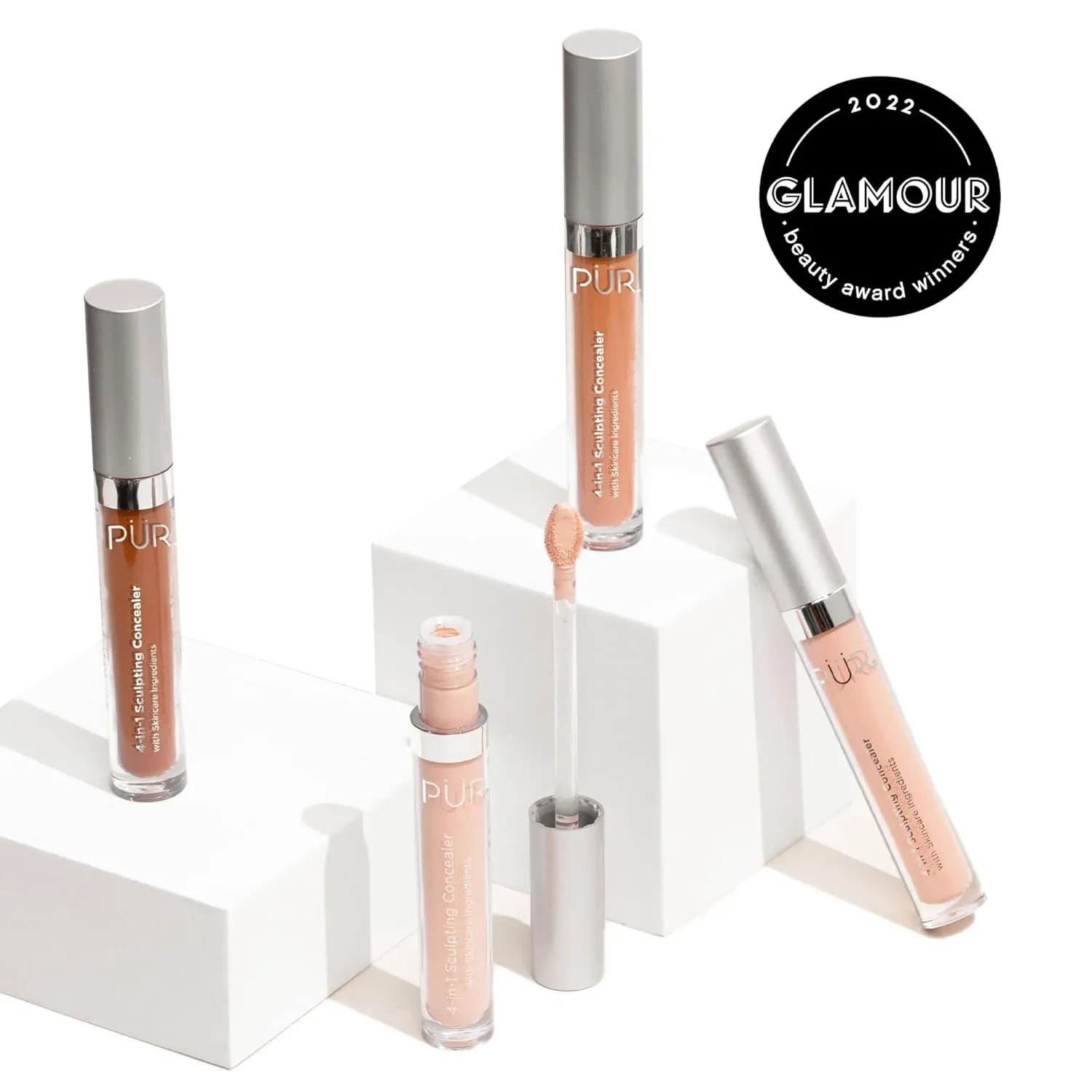 PUR Beauty 4-in-1 Sculpting Concealer for Women - Conceals, Brightens, Plumps & Corrects - Hydrating & Moisturizing Makeup Concealer with Medium to Full Coverage for Dark Circles