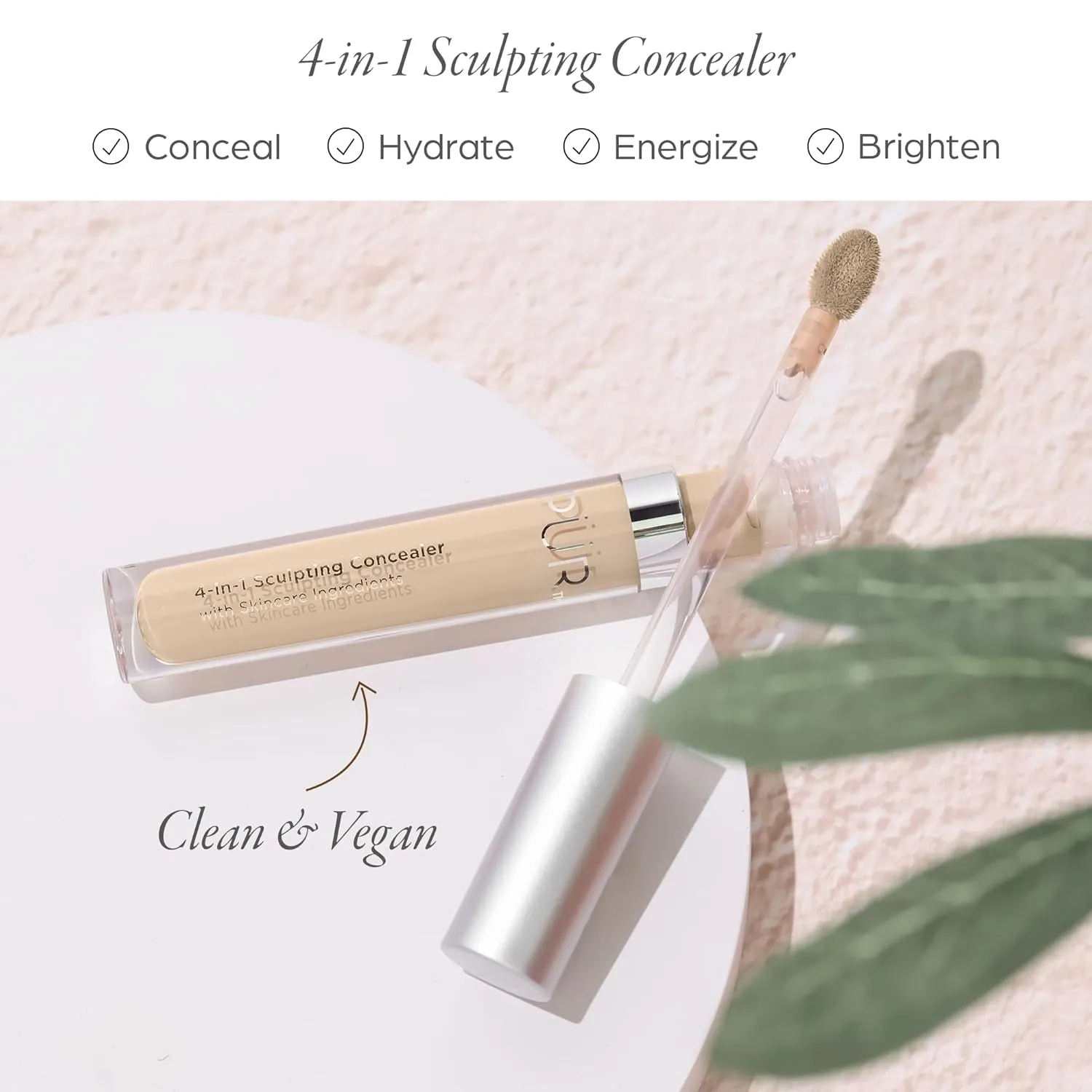 PUR Beauty 4-in-1 Sculpting Concealer for Women - Conceals, Brightens, Plumps & Corrects - Hydrating & Moisturizing Makeup Concealer with Medium to Full Coverage for Dark Circles