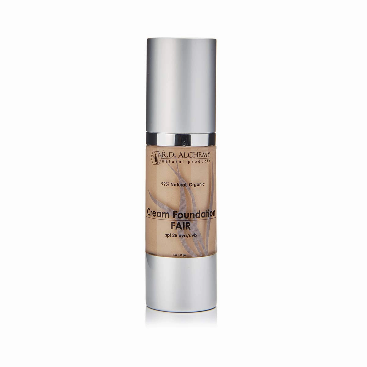 RD Alchemy - 99% Natural & Organic FAIR Cream Foundation - Best Lightweight Foundation for Coverage of Blemishes, Sun Spots, Age Spots, or Under Eye Dark Circles. Anti Aging   SPF 25