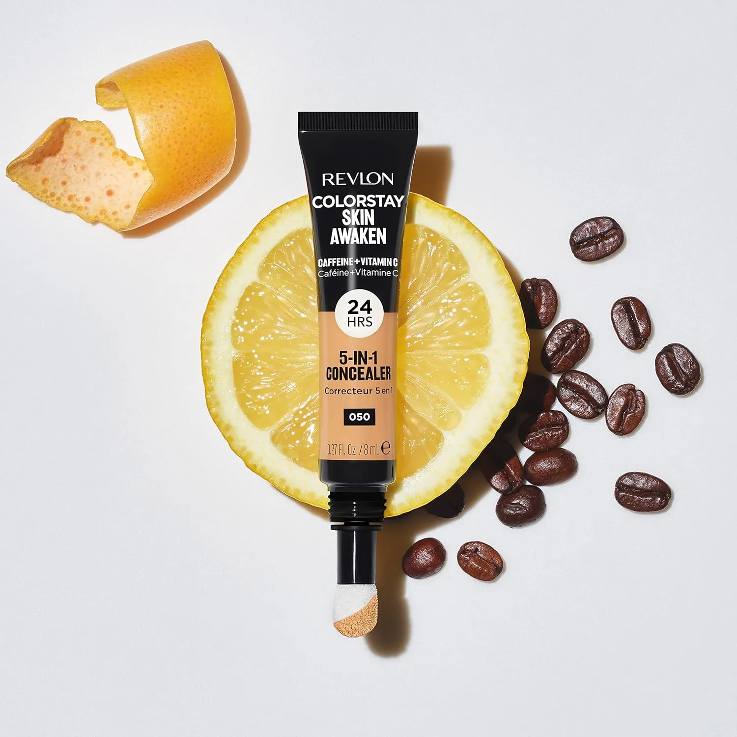 Revlon ColorStay Skin Awaken 5-in-1 Concealer, Lightweight, Creamy Longlasting Face Makeup with Caffeine & Vitamin C, For Imperfections, Dark Circles & Redness, 002 Universal Brightener, 0.27 Fl Oz