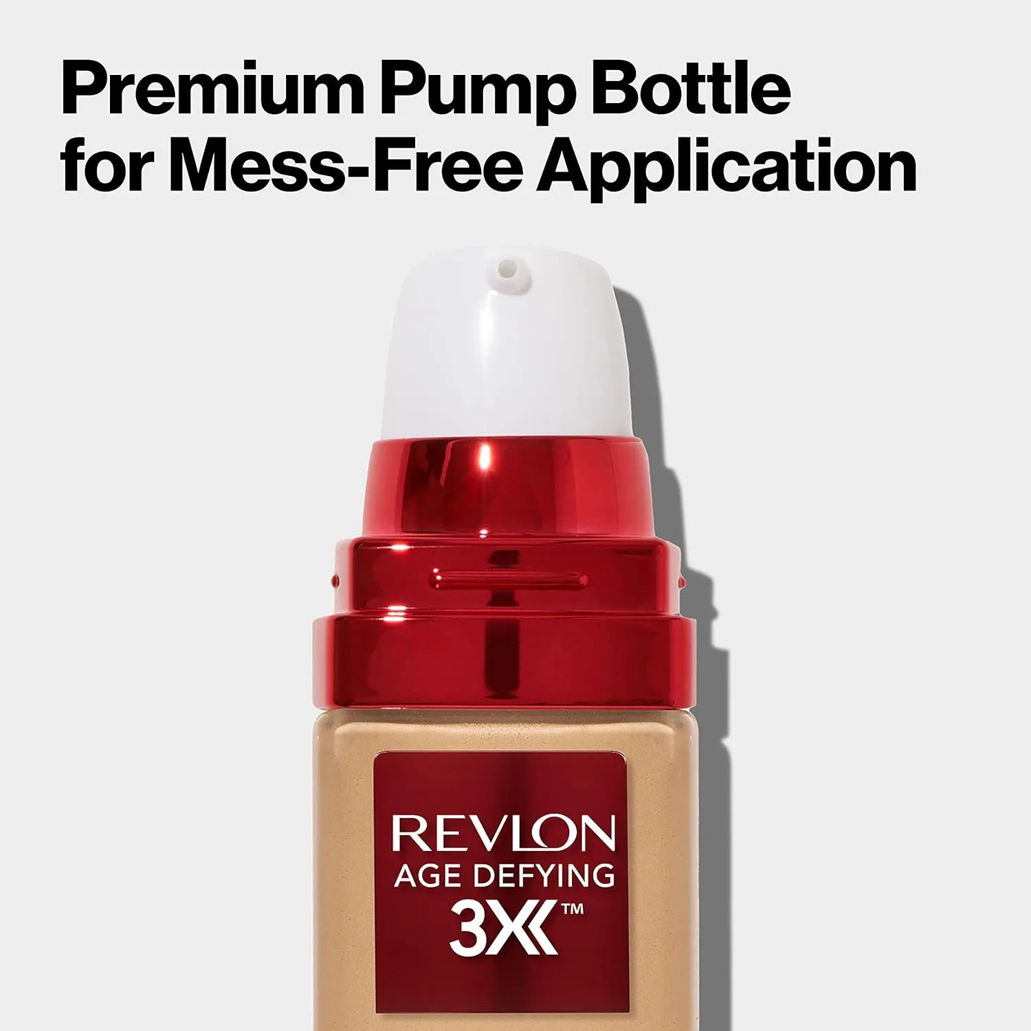 Revlon Liquid Foundation, Age Defying 3XFace Makeup, Anti-Aging and Firming Formula, SPF 20, Longwear Medium Buildable Coverage with Natural Finish, 010 Bare Buff, 1 Fl Oz