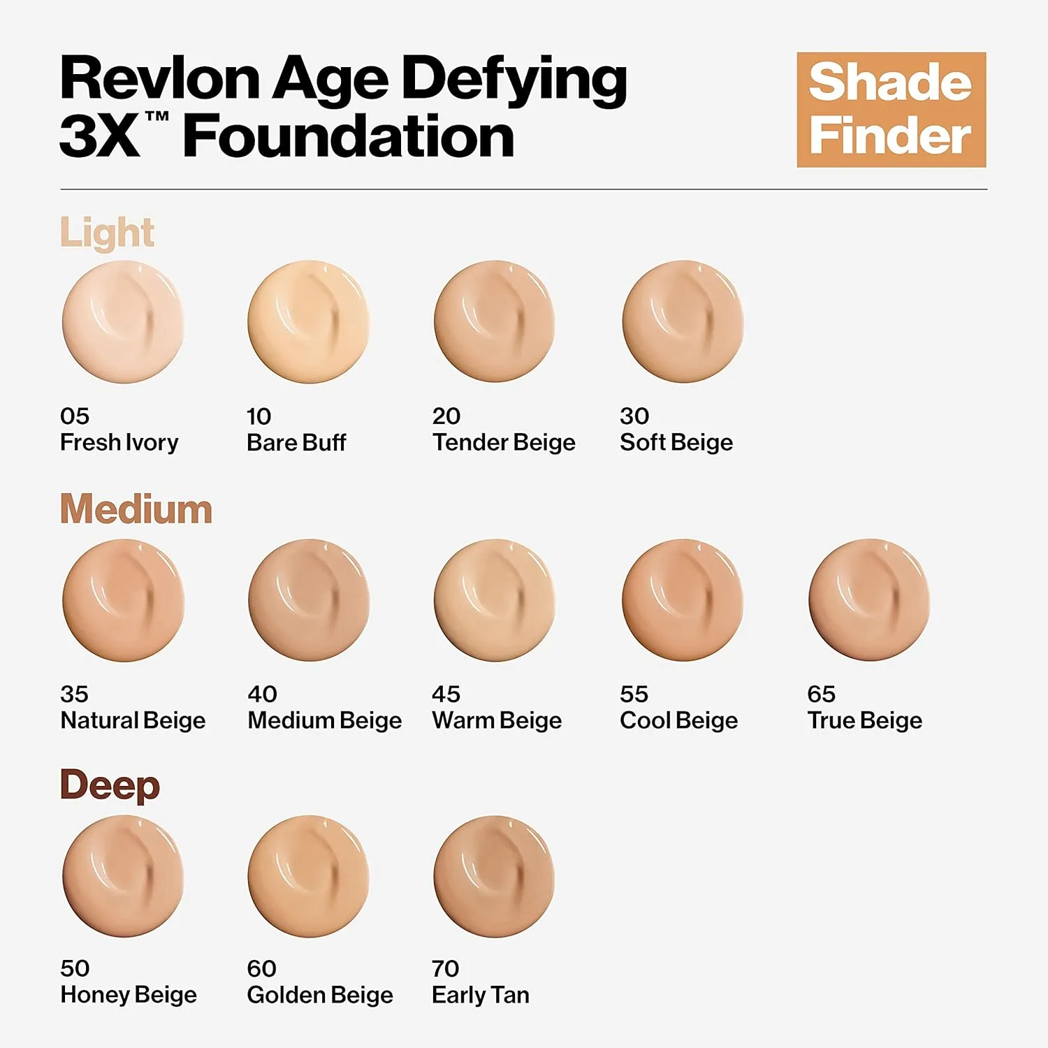 Revlon Liquid Foundation, Age Defying 3XFace Makeup, Anti-Aging and Firming Formula, SPF 20, Longwear Medium Buildable Coverage with Natural Finish, 010 Bare Buff, 1 Fl Oz